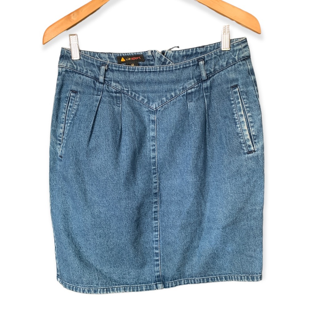 LIZSPORT pencil vintage mini denim skirt